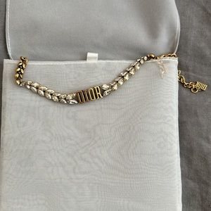 Christian Dior Metal Crystal J’Adior Choker Necklace Gold
